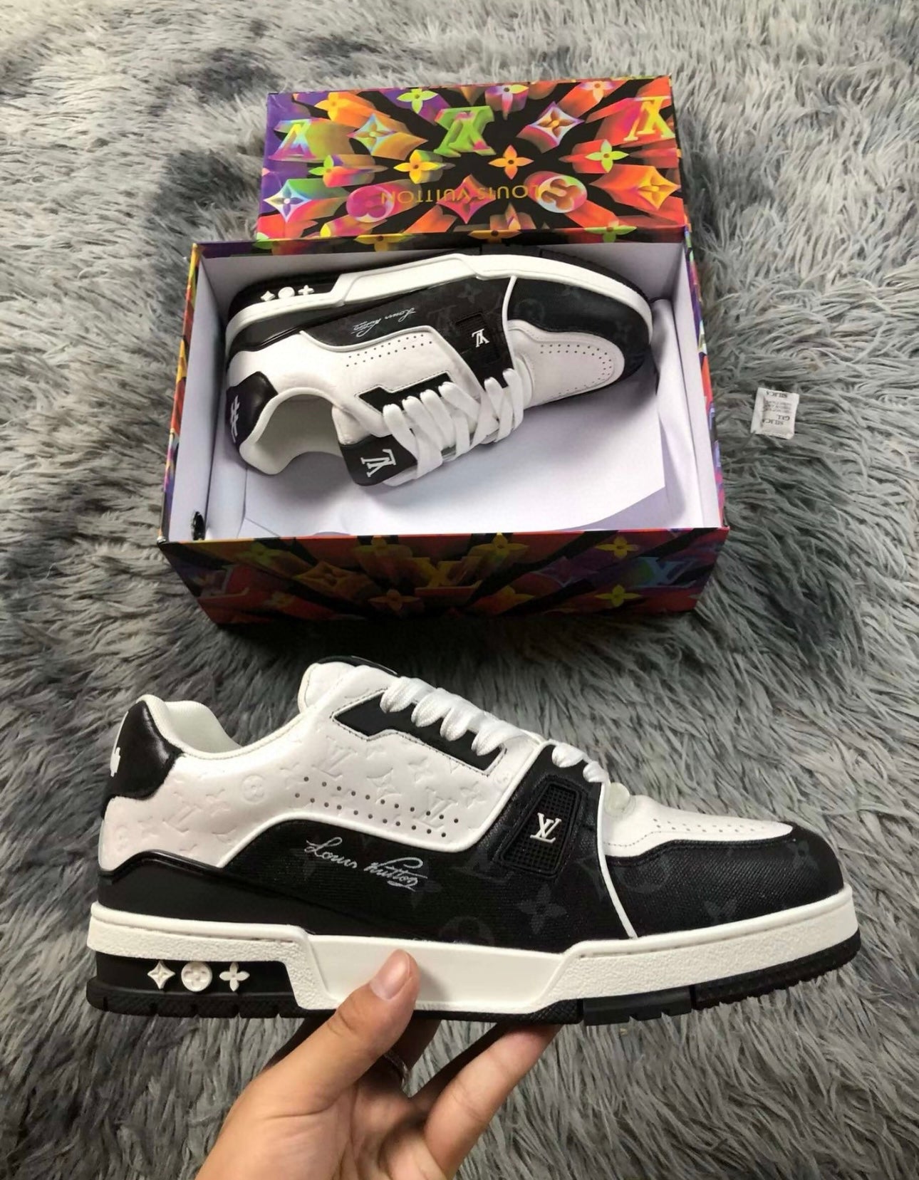 Louis Vuitton LV Trainer White Black White