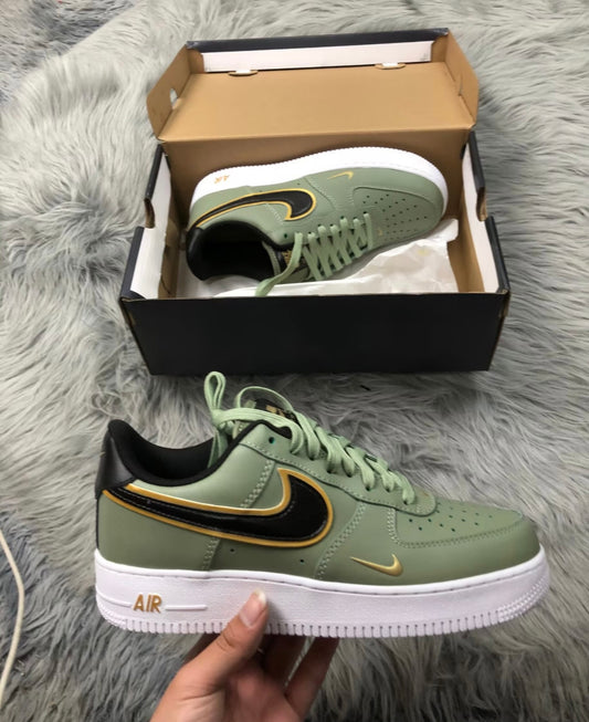 Nike Air Force 1 Oil Green Metallic Gold